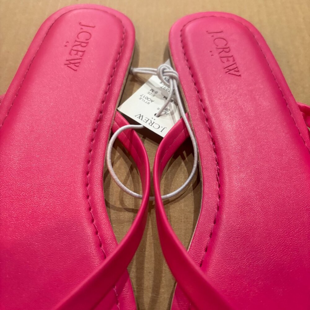 J. Crew SZ: 9M Fuscia Pink Easy Summer Flip Flops - Picture 4 of 13
